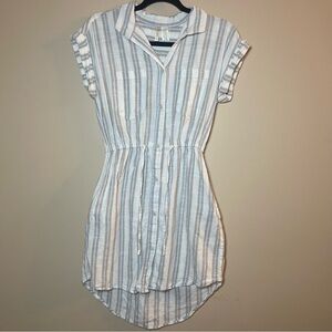 Japna Blue and White Striped Mini Dress